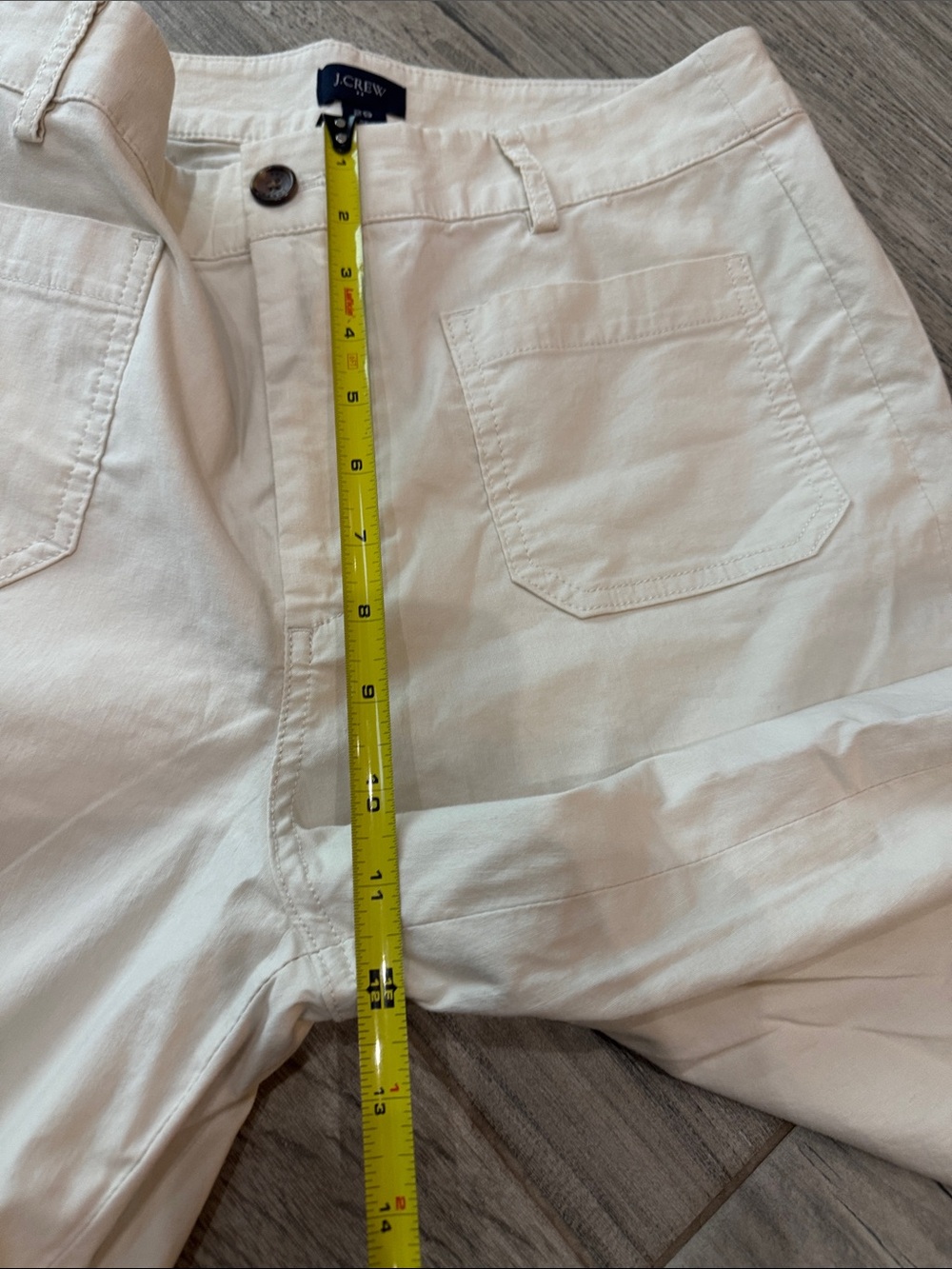 J. Crew Wide-Leg High-Rise Cream Pants with front pockets - Picture 5 of 11